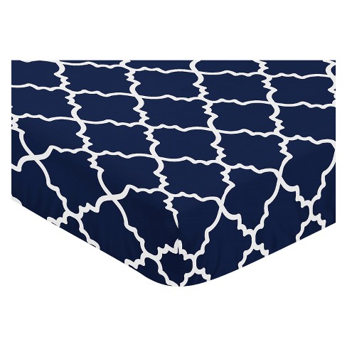 Sweet Jojo Designs Fitted Crib Sheet Trellis Navy Blue Target