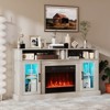 Costway 58" Fireplace TV Stand with LED Lights Entertainment Center for 65 Inch TV Brown/Black/White/Gray - 2 of 4