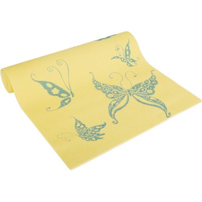 Wai Lana Yoga and Pilates Mat (Butterfly, Cream)- 1/4 Inch Extra Thick Non-Slip Stylish, Latex-Free, Lightweight, Optimum Comfort