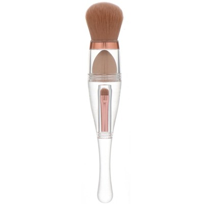 Denco Total Face 3-in-1 Makeup Brush, 1 Brush,