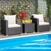 Tangkula 3PCS Rattan Patio Conversation Furniture Set Outdoor Sofa Set w/ Cushions - image 3 of 4