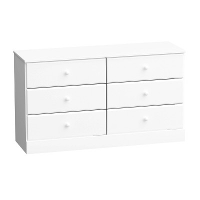 White Double Dresser with Extra Deep Drawers and Roller Glides