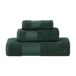 100% Cotton Medium Weight Geometric Border 3 Piece Assorted Bathroom Towel Set by Blue Nile Mills - 1 of 4