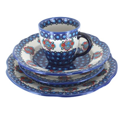 Blue Rose Polish Pottery Verona 16 Piece Dinnerware Set