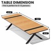 Crestlive Products Outdoor Dining Table for 8-10 People Patio Rectangle Table, Aluminum Frame with Durable Wood-Like Tabletop and Umbrella Hole Brown - 2 of 4