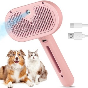 BABYYER 3 in 1 Cat Steam Brush, Pet Spray Hair Removal Comb for Shedding & Grooming, Water Brush for Cats Dogs Small Animals Long Short Haired - 1 of 4
