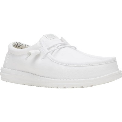 HEYDUDE Men Wally Stretch Canvas Wide , White/White, Wide 10 — фото 5