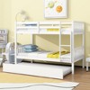 MAYEERTY Twin Rubber Wood Bunk Bed with Trundle Twin Bunk Bed with Ladder and Safety Guardrails White - 3 of 4