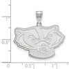 Black Bow Jewelry 10k White Gold Wisconsin Badgers NCAA Large Pendant - 2 of 3