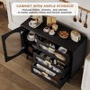 EcoSummer Modern Sideboard Buffet Cabinet with Fluted Glass Doors & 3 Drawers, Storage Credenza for Dining Room, Living Room, Kitchen & Coffee Bar - 3 of 4