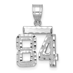 Black Bow Jewelry 14k White Gold, Varsity Collection, Small D/C Pendant, Number 84 - 1 of 3