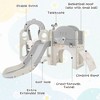 Toddler Slide and Swing Set 7 in 1, Kids Playground Climber Slide Playset with Basketball Hoop,Tunnel for Babies Indoor & Outdoor,grey and white - 3 of 4