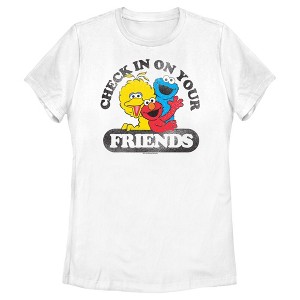 Women's Sesame Street Checking In on Friends T-Shirt - 1 of 4