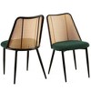 Sapphtopaz Dining Chairs Set of 2 Rattan Upholstered Living Room Chairs with Natural Cane Backrest and Metal Legs Kitchen Chair for Dining Room - 3 of 4