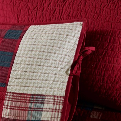 Red Cotton Twin Reversible Daybed Coverlet Set