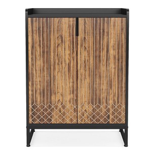 Resenkos Shoe Storage Cabinet, Contemporary Diamond Pattern Shoe Cabinet - 29.52"W x 41.34"H for Easy Organization, - 1 of 4