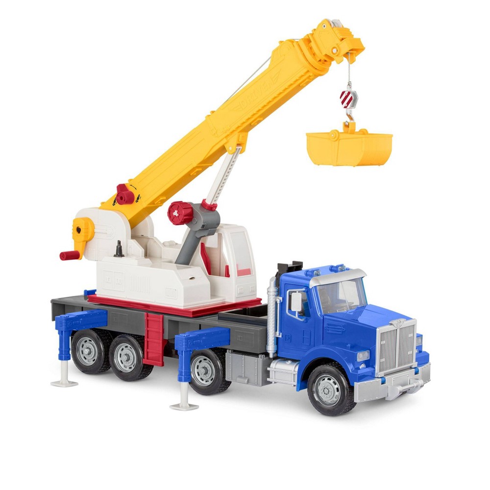 DRIVEN by Battat Jumbo Crane Truck - Large Toy Crane Truck with Movable Parts