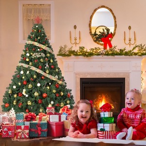Artificial Holiday Tree Realistic Full-Body Branches Hinged Sections,  Christmas Tree, Foldable Base for Easy Setup and Storage for Home Parties - 1 of 4