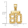 Black Bow Jewelry 14k Yellow Gold, Varsity Collection, Small D/C Pendant Number 80 - 2 of 3