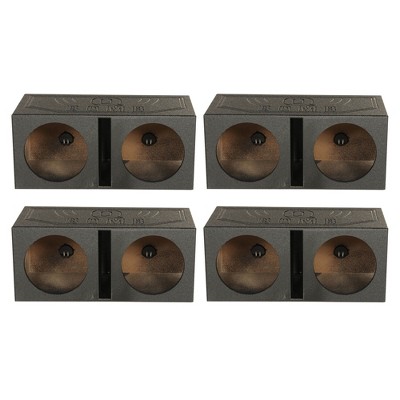 QPower QBOMB12V Universal Dual 12 Inch Vented Ported Subwoofer Sub Box with Bedliner Spray (4 Pack)