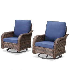 Buenhomino Patio Wicker Chairs Swivel Rocker Outdoor Rocking Chairs Set - 1 of 4