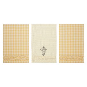 Buzzy Bees Ruffled Tea Towel Set of 3 19x28 - 1 of 4