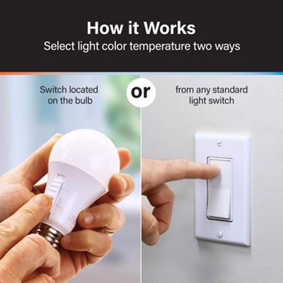Feit Electric White Dimmable Color Changing LED Light Bulb 2-Pack