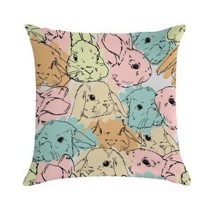 Cute Rabbit Bunny Pillow Covers 18x18 Decorative Throw Pillows Soft Square Cushion Covers for Couch Sofa Bedroom - 1 of 1