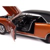 1966 Pontiac GTO Copper Blaze Metallic with Black Vinyl Top 1/18 Diecast Model Car by Auto World - 4 of 4