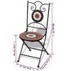 vidaXL Folding Bistro Chairs 2 pcs with Stylish Mosaic Design, Powder-Coated Iron Frame - 4 of 4