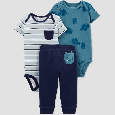 Baby Boys' Hippo Top & Bottom Set - Just One You® made by carter's Teal 9M