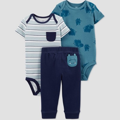 Image of Baby Boys' Hippo Top & Bottom Set - Just One You® made by carter's Teal Newborn