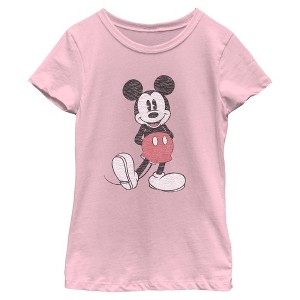 Girls Mickey & Friends Distressed Icon Pose T Shirt - 1 of 4