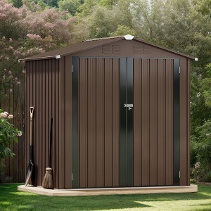 5.6x3.2Feet Outdoor Metal Storage Shed,Garden Shed with Lockable Door and Ventilation for Equipment, Mowers, Bikes - 1 of 4