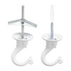 Unique Bargains Zinc Alloy Ceiling Hook with Mounting Hardware for Hanging Plant 4 Set - 4 of 4