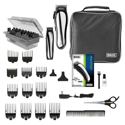 wahl lithium ion pro men's cordless haircut kit with finishing trimmer & soft storage case
