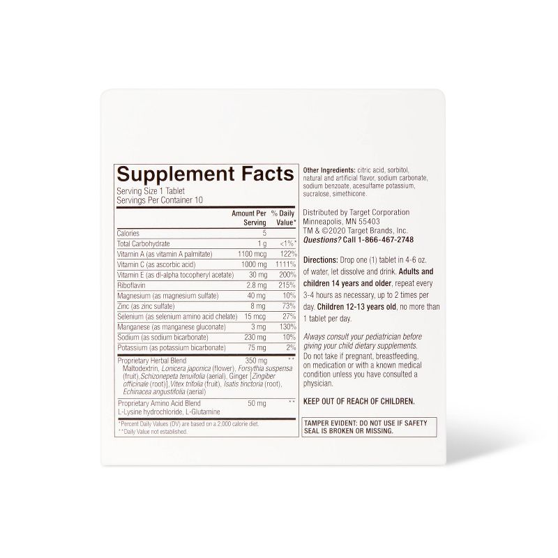 Immune Support Effervescent Tablets - Orange Flavor - 10ct - up &#38; up&#8482;, 4 of 6