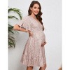 LXT-Maternity Dresses Casual Flared A Line Swing Ruffle Midi Dress - 3 of 4
