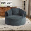 Hrinhom 48.8"W Compressible Round Chair, with Pillows, Corduroy - 4 of 4