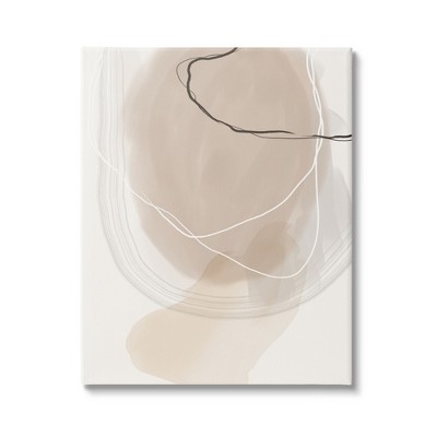 Stupell Modern Abstract Brown Tan Design Gallery Wrapped Canvas Wall Art