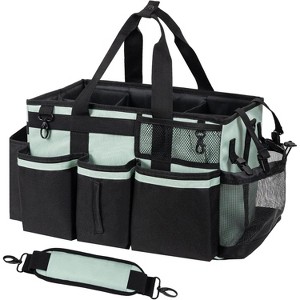 Wearable Cleaning Caddy Organizer with Handle & Shoulder Straps, Tool Bag with 4 Foldable Dividers for Under Sink & Car Cleaning - 1 of 4