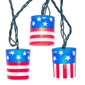 Kurt S Adler Patriotic 30.0" American Flag Tube Light Set Stars Stripes Christmas  -  Novelty Sculpture Lights - 1 of 3