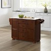 Eleanor Granite Top Kitchen Island Mahogany - Crosley: 2 Cabinets, Spice Rack, Paper Towel Holder - 2 of 4