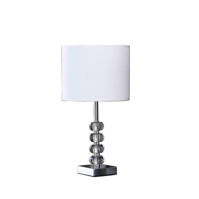 17.75" Olivia Prism Orb Crystal Table Lamp Silver - Ore International: Modern Bedside, Office Decor