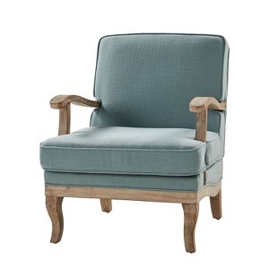 Quentin  Farmhouse Style Wooden Armchair with Comfortable Backrest and Cushion | ARTFUL LIVING DESIGN - 1 of 4