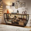 ORRD 70.9" Industrial Sofa Table with 7 Shelves, Extra Long Console & TV Stand in Rustic Brown for Living Room - 3 of 4