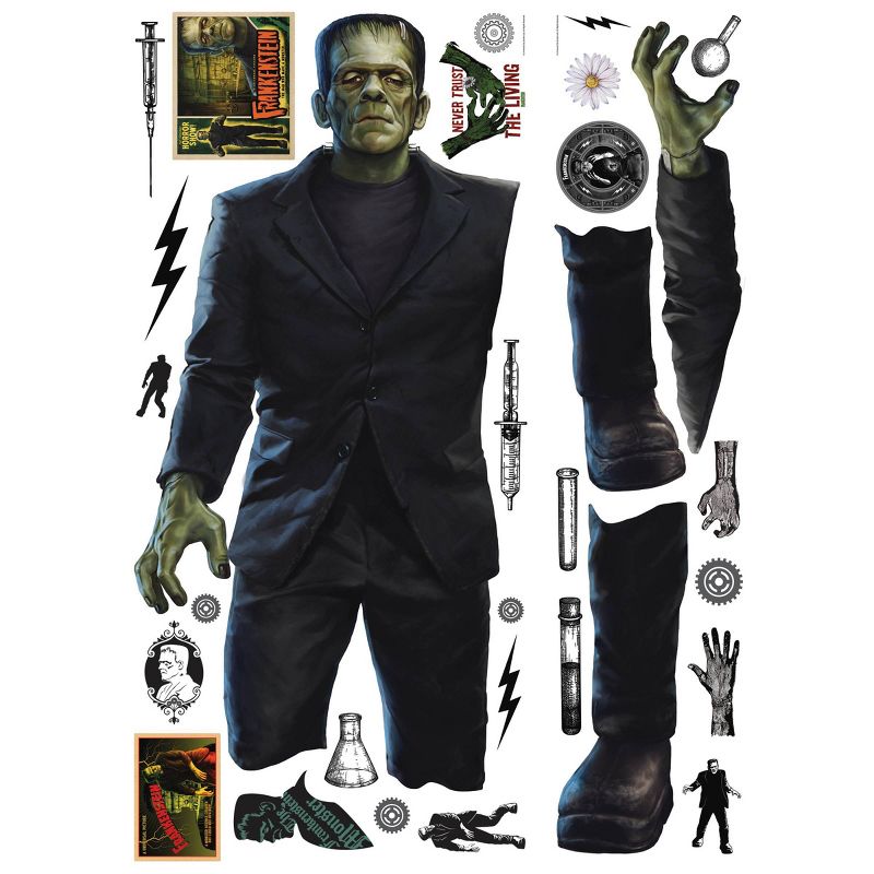 Classic Monsters Frankenstein Giant Peel &#38; Stick Kids&#39; Wall Decals White - RoomMates, 3 of 8