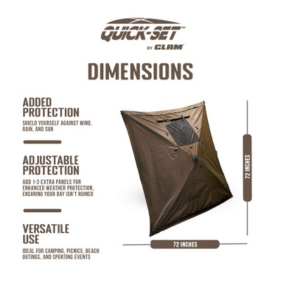 Brown Poly-Oxford Wind and Sun Panels for Screen Tent, 3 Pack