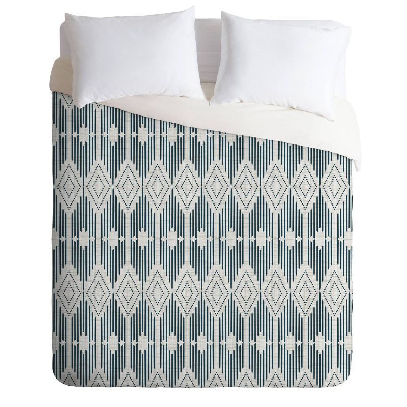 King Heather Dutton West End Midnight Geometric Comforter Set Beige - Deny Designs, 1 of 8