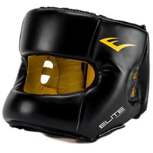 Everlast Elite Synthetic Leather Dense Foam Padded Headgear for Boxing, Cardio Strength Training, and Sparring, Large/X-Large, Black - 1 of 4